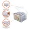 Greeting Card Storage & Organizer Box with 6 Coloful Removable Dividers for Holiday Birthday Get Well Cards Photos, Crafts, Scrapbooking(Clear)